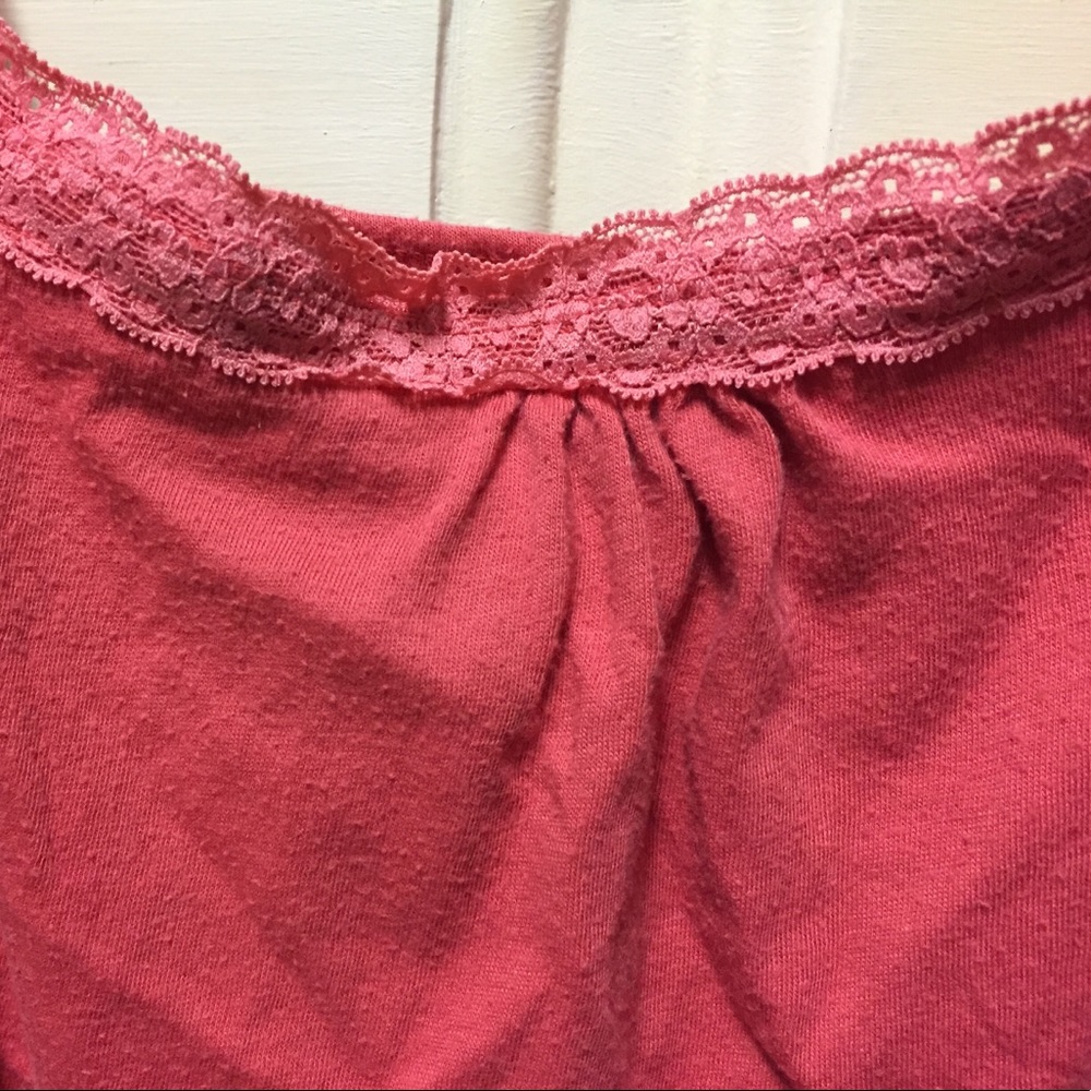 Abercrombie and Fitch, lace strap, Coral tank top - Picture 3 of 5
