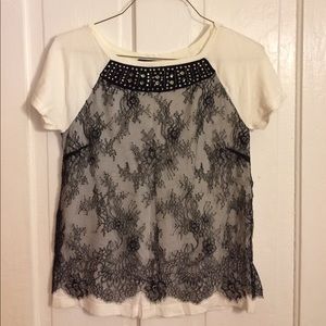 Edgy black lace top