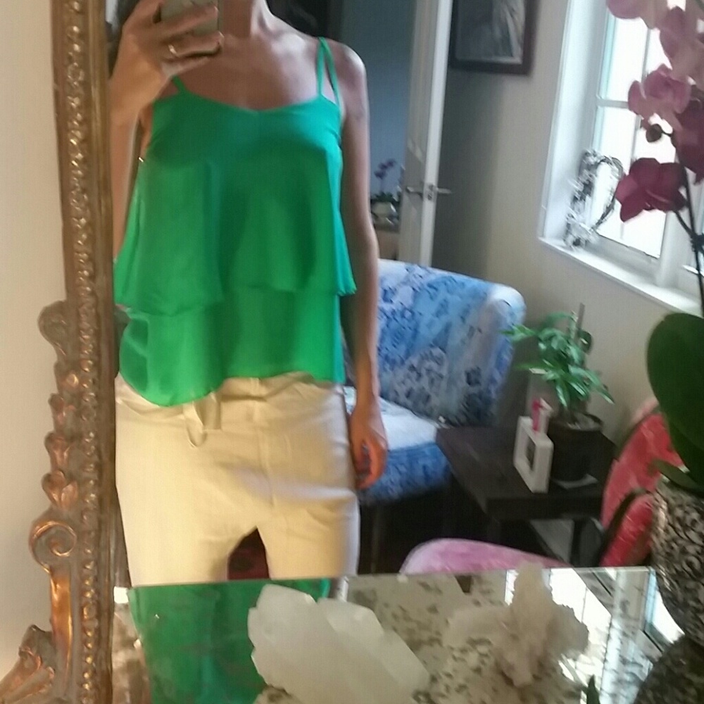 Green summer elegant top