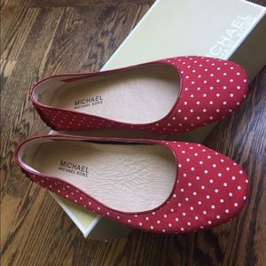 Michael Kors Red Polka Dot Driving Mocs