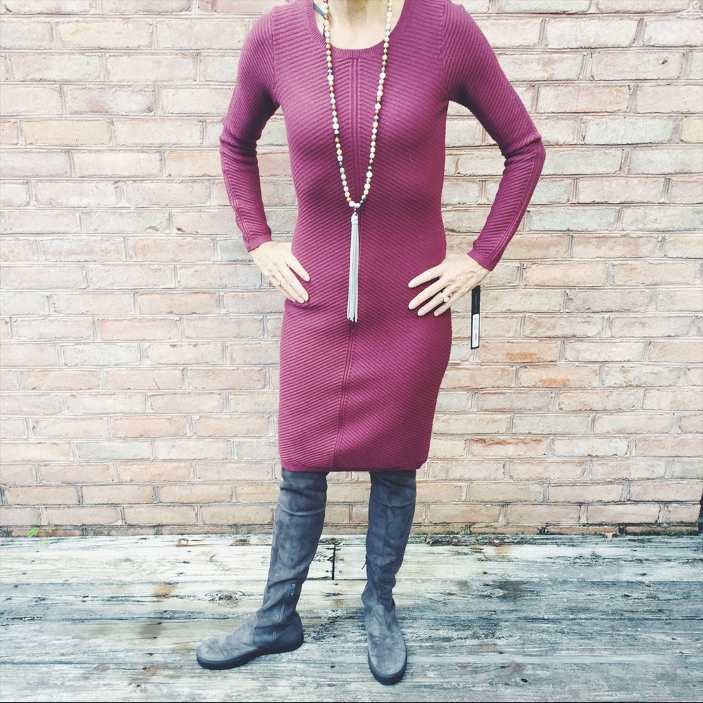 NWT Marc New York maroon sheath sweaterdress sz XS