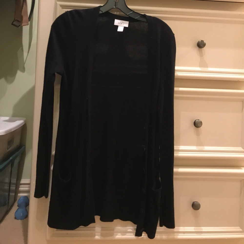 Loft black cardigan with buttons and pockets
