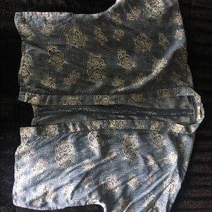 Light blue floral kimono