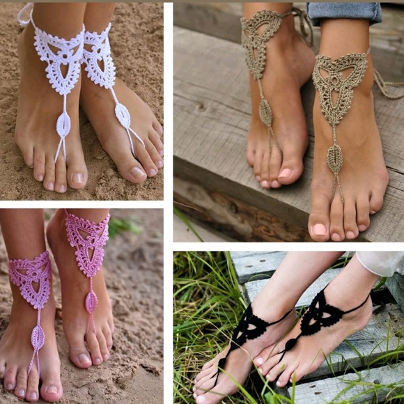 ❤️Pretty in Pink Barefoot Sandals!🌴🌊😱 - Picture 2 of 2