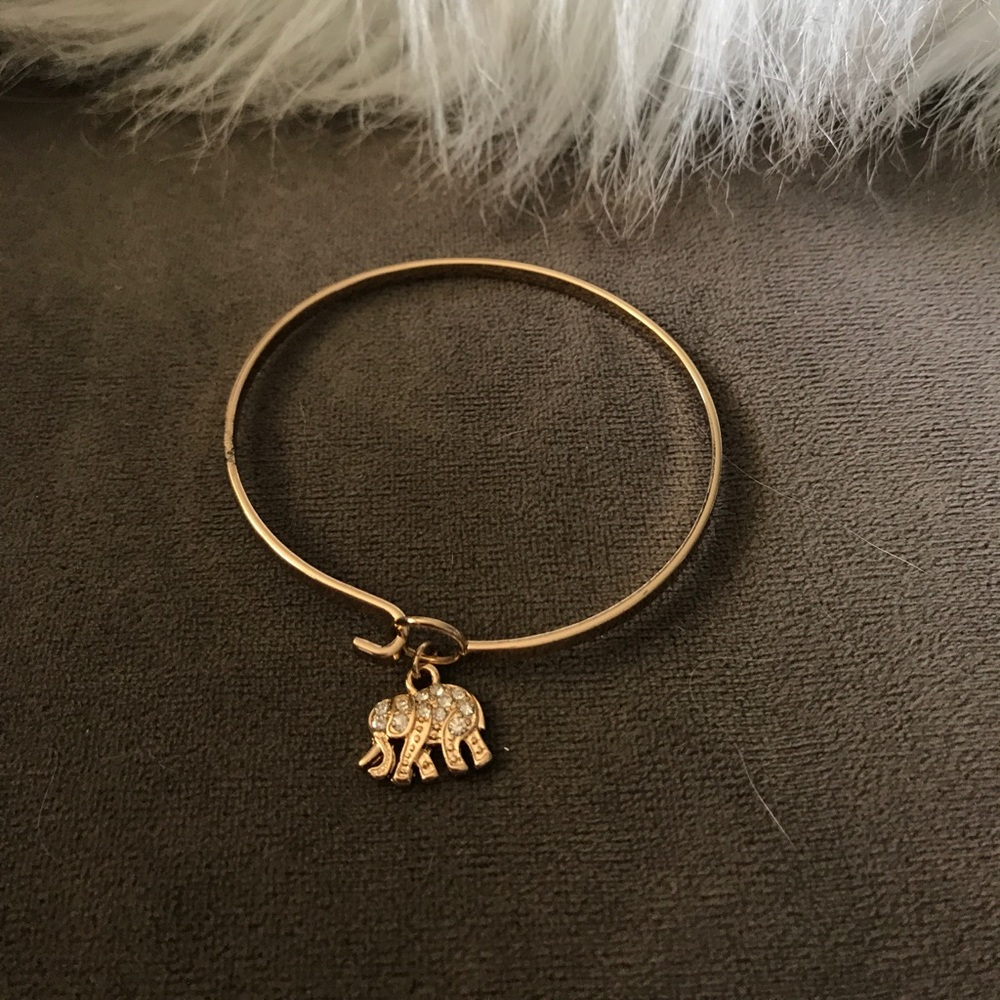 Rose gold and crystal elephant bracelet