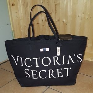 Victoria's Secret Duffle/Tote Bag - Black and Pink
