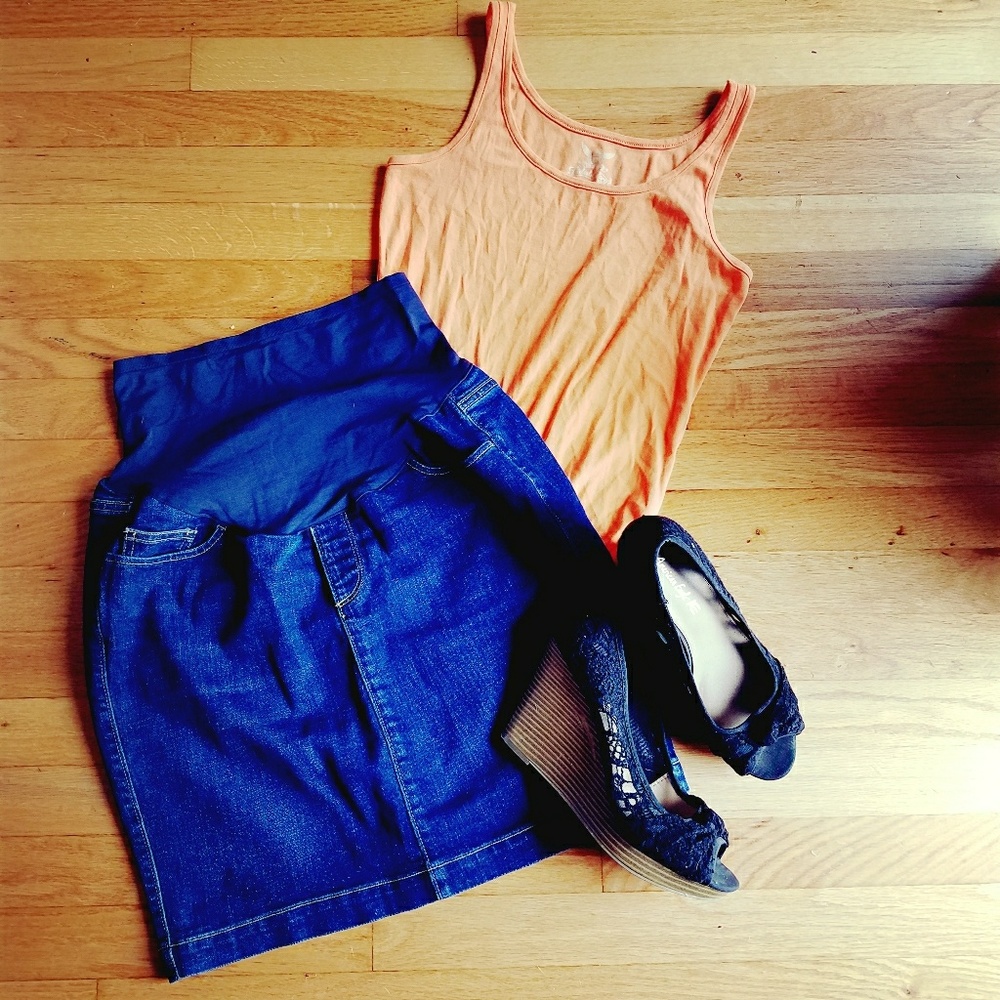 "Now & After" Pregnancy Denim Skirt
