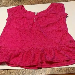 Aeropostle Lace Front Pink Top size medium