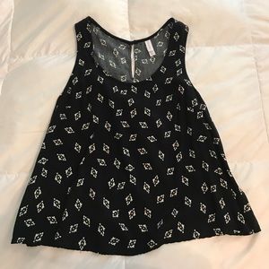 Black and White Open Back Tank