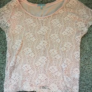 Crochet light pink top