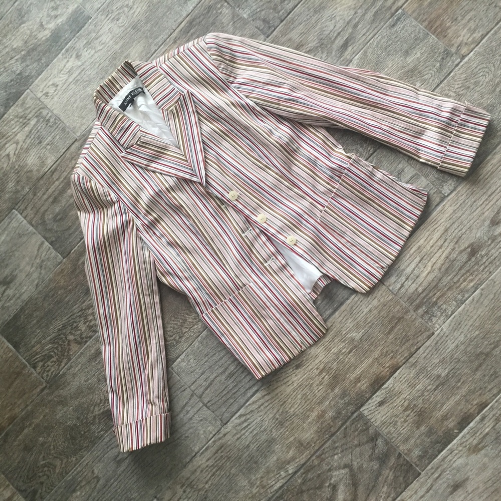 ANNE KLEIN • multi color blazer • sz 8