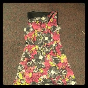 Rachel Roy black coral abstract dress