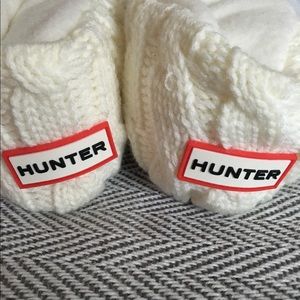 NEW, tall, cream-colored Hunter boot socks.