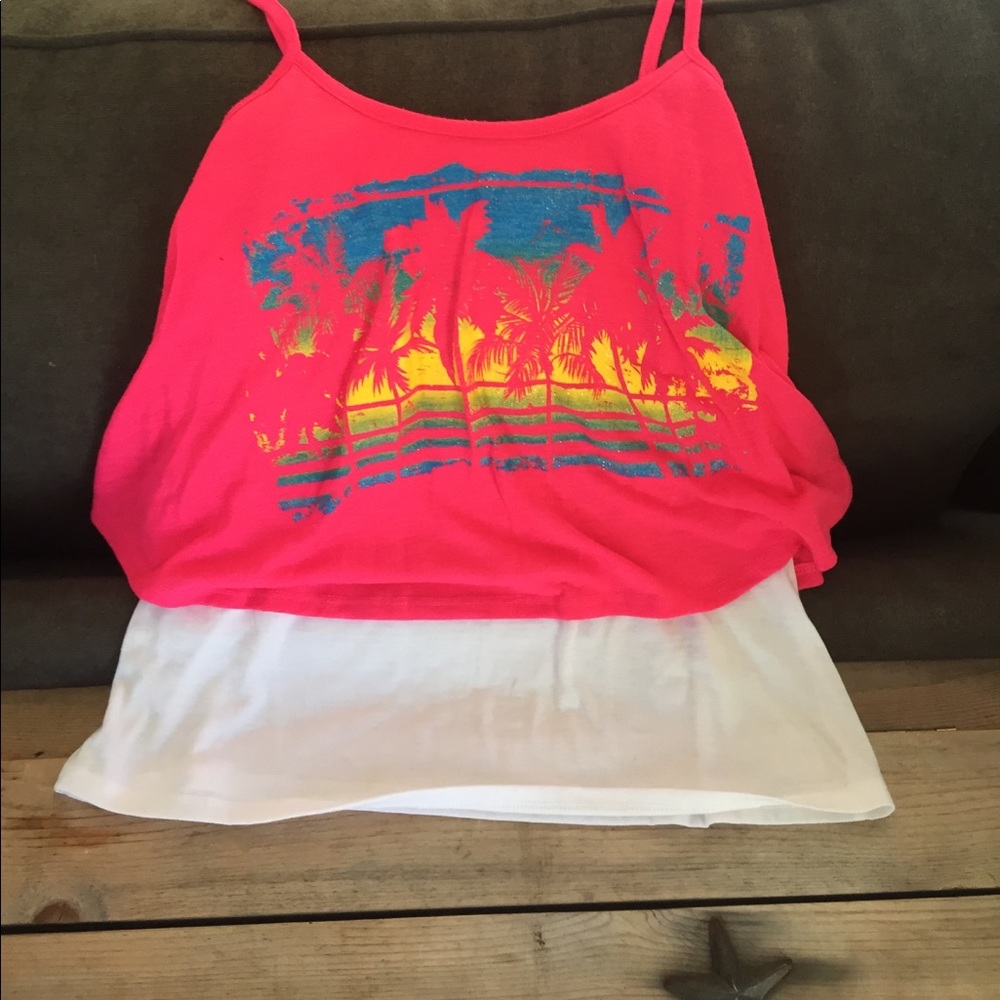 Tank top with sparkly palm trees