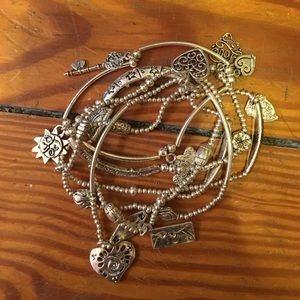 Silver Brighton charm bangles
