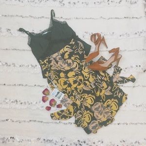 • Festival Floral Tassel Black Skirt •