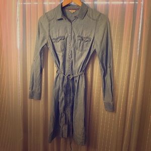 Polka dot chambray dress!