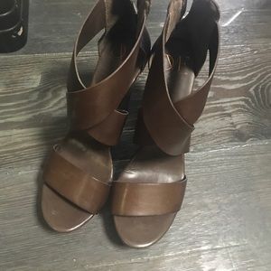 Brown wedge Sandal (never worn)
