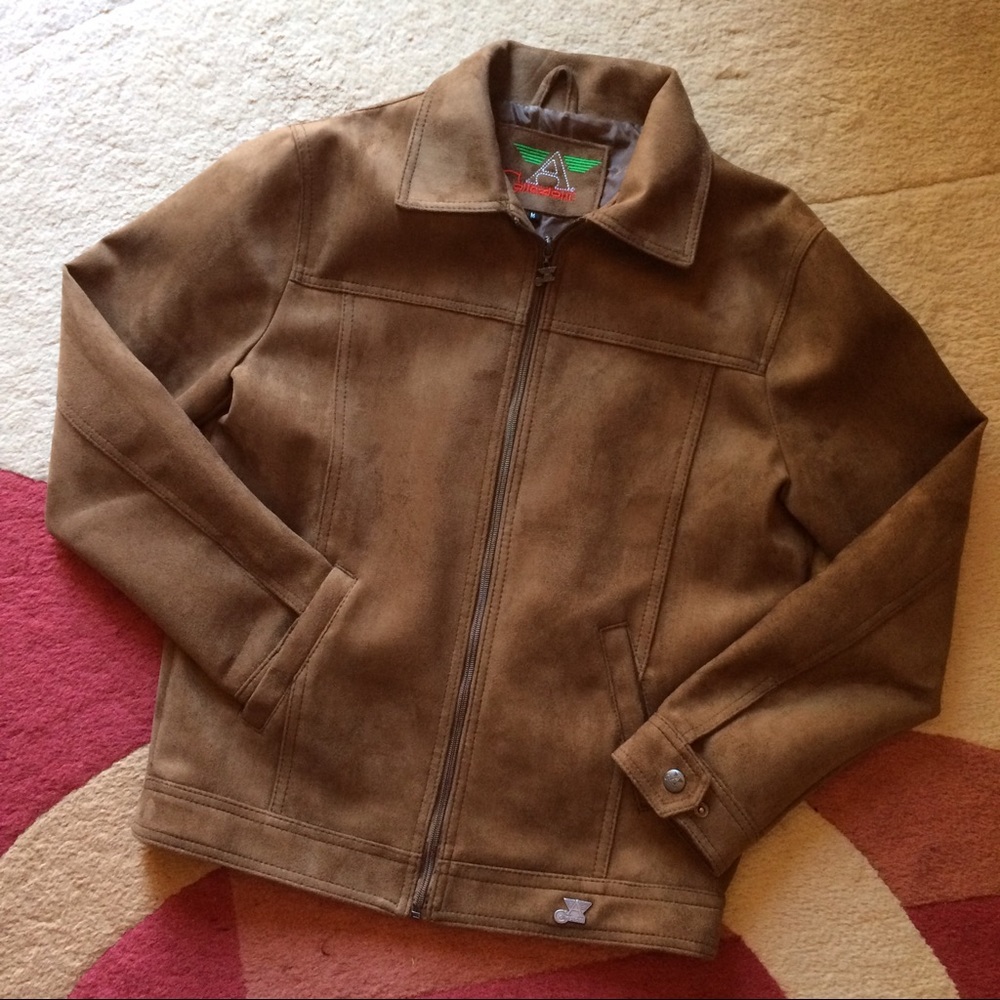 NWOT A. Collezioni Brown Suede Jacket