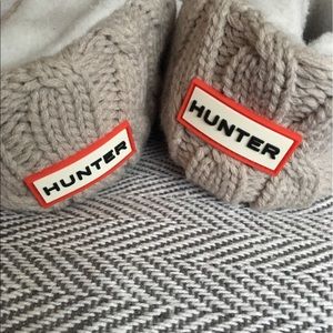 NEW, tall, gray-colored Hunter boot socks.