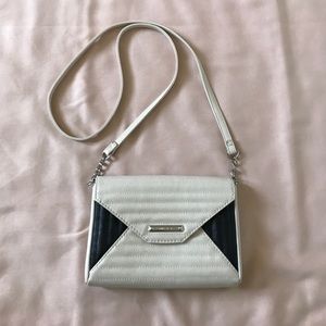 Nine West cross body color block cream/black purse