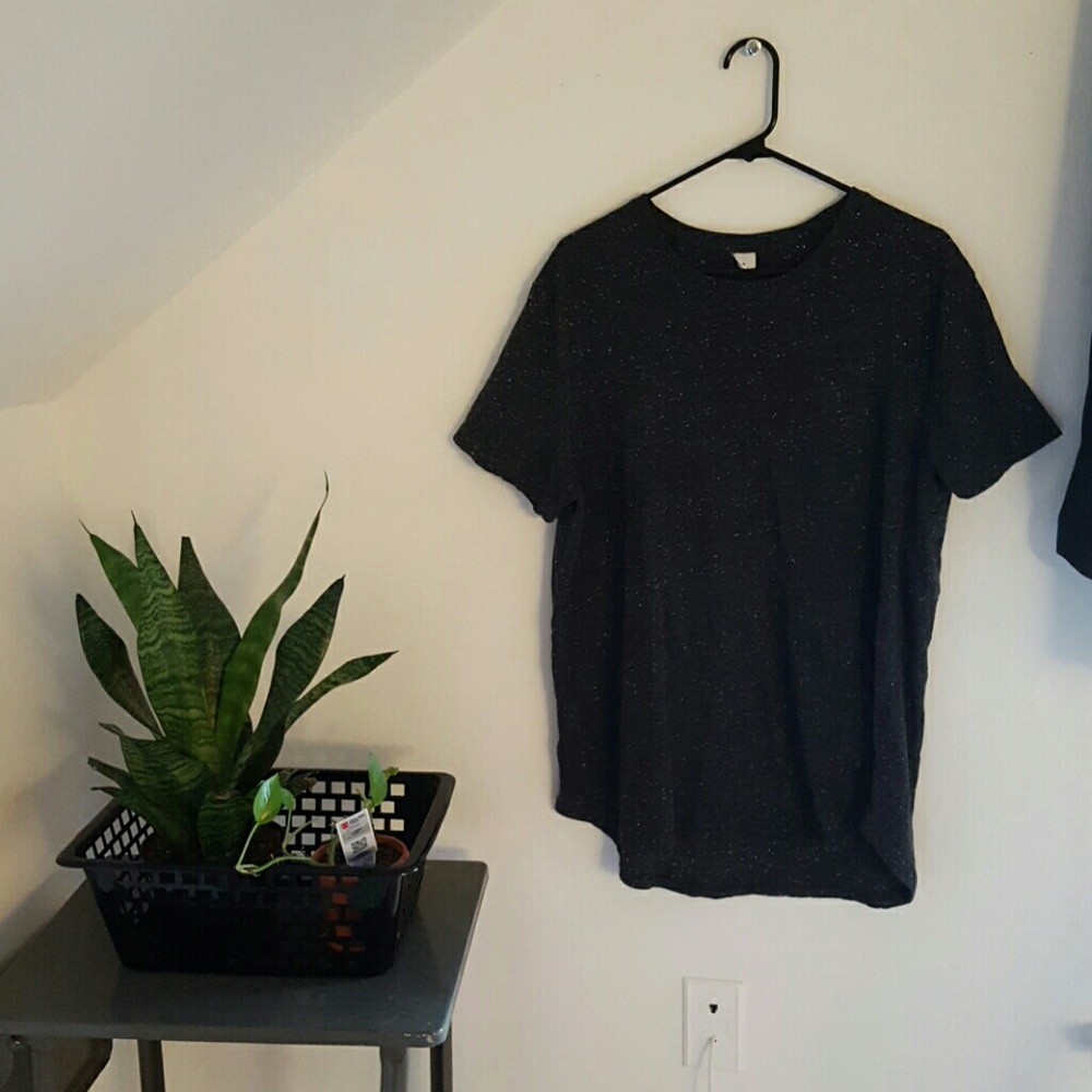 Gray with white specs design shirt