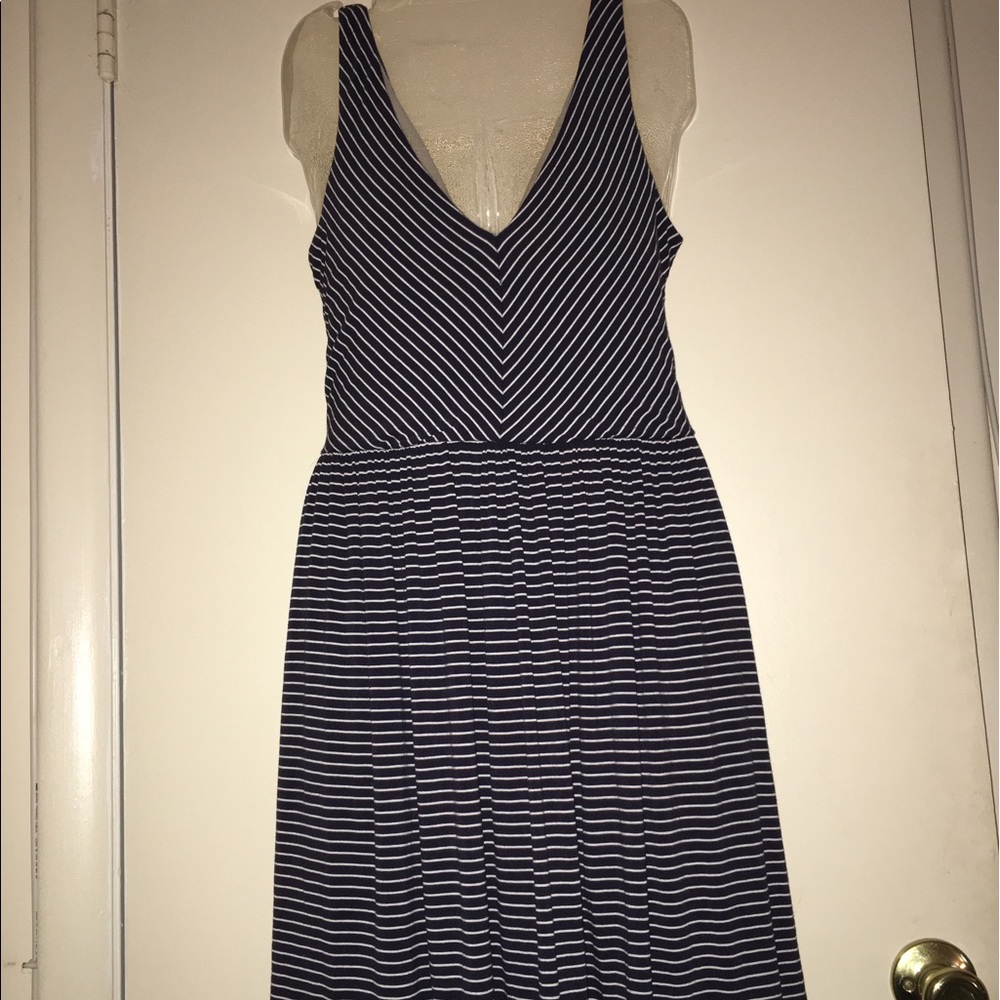 LOFT Nautical Navy & White Dress