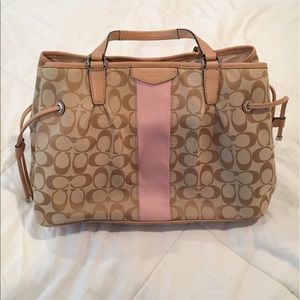 Coach Handbag with Pink Detail