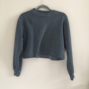 Grey/Green Cropped sweatshirt