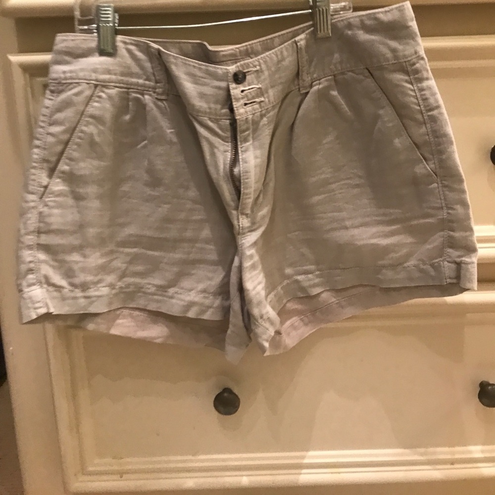 Grey linen shorts