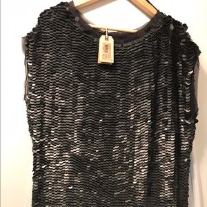 Allsaints Spitalfields, Black Sequin Dress, US sz2