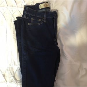 High rise dark skinny jeans