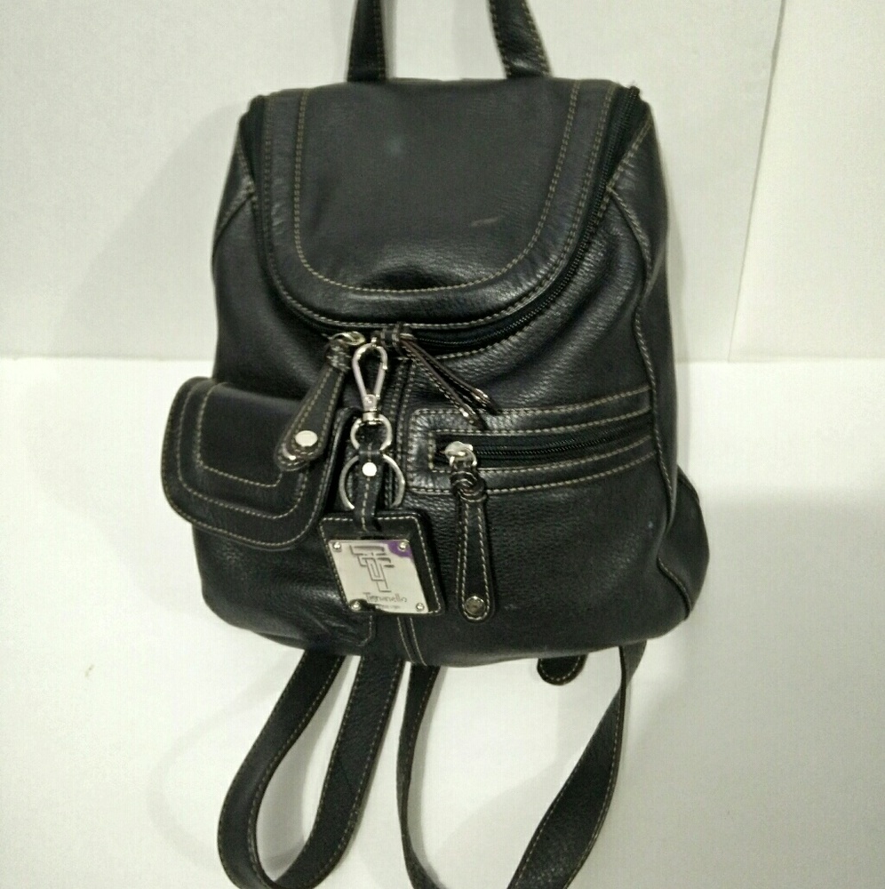 Black Tignanello Vegan Leather Backpack