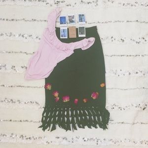 ✨HP • NWT • Sexy Black Witchy Fringe Midi Skirt •
