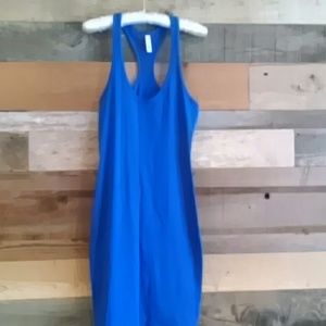 Blue racer-back mini dress, small