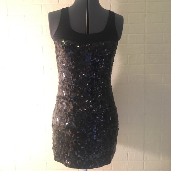 Express Dresses & Skirts - Express Black Sequin & Mesh Dress. Size XXS