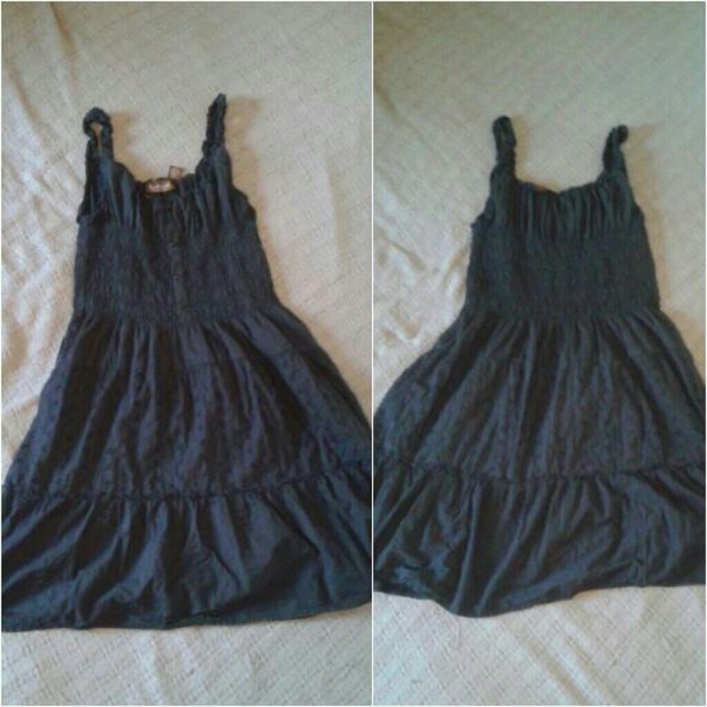 Little Black Peasant Dress