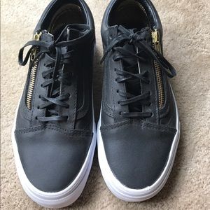 Black leather vans