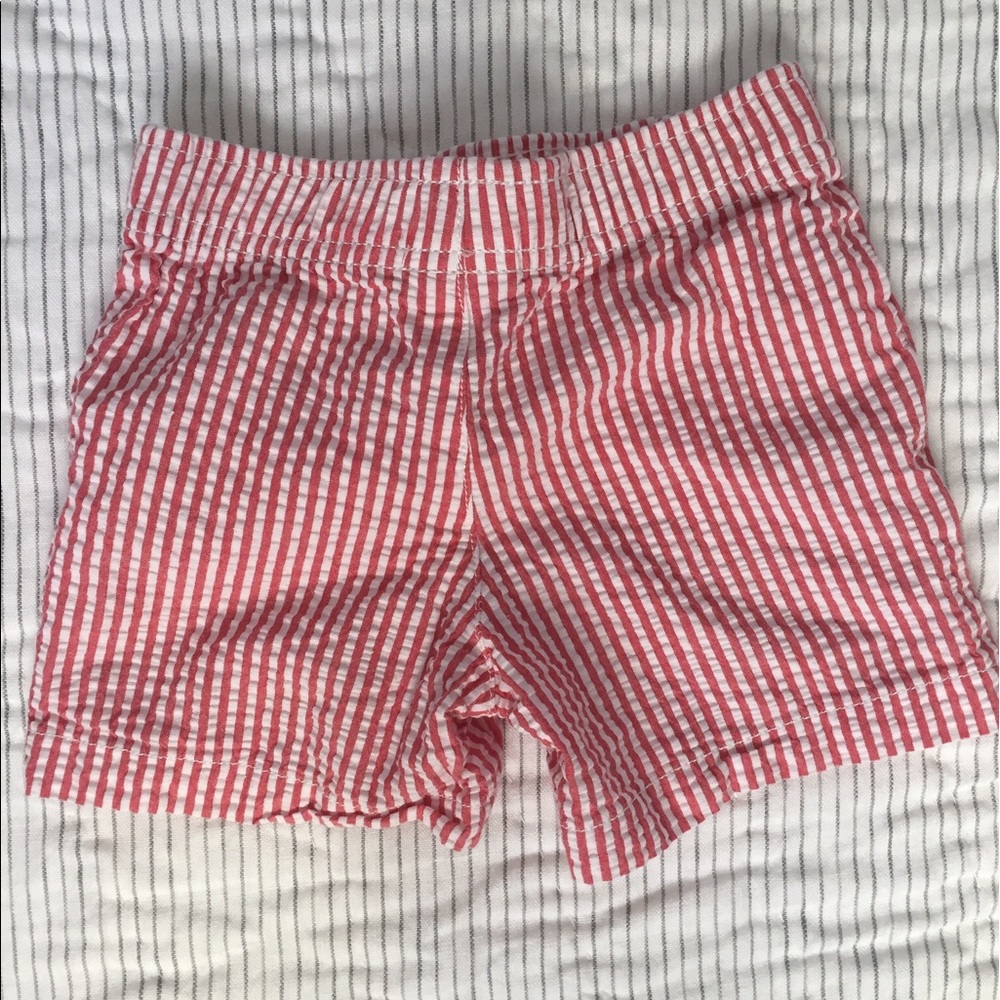 Nursery Rhyme red/white striped baby shorts 6-9 mo