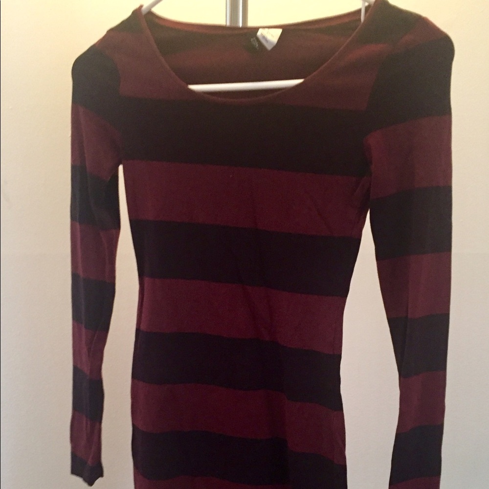 Stretchy striped scoop neck dress