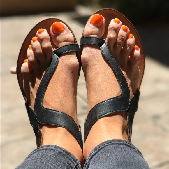 J Slides X Free People Distressed Leather Sandal - Picture 6 of 8