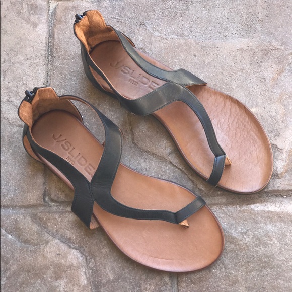 J Slides X Free People Distressed Leather Sandal - Picture 8 of 8