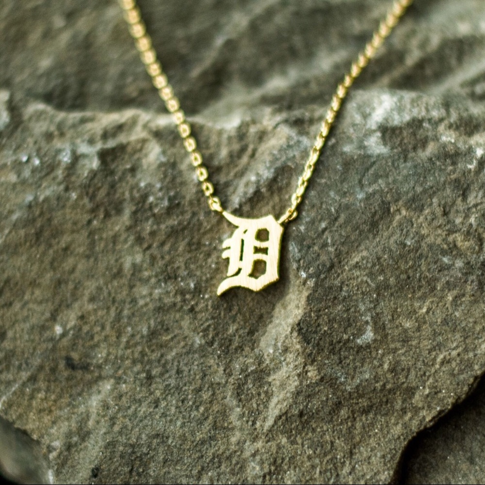 Dainty Detroit "D" necklace