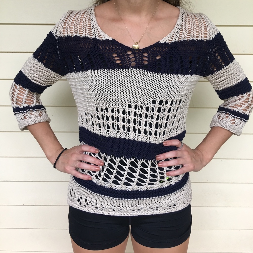 Poise Long Sleeve black striped sweater