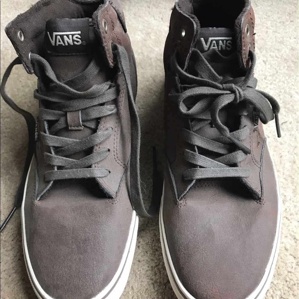 Brown high top vans