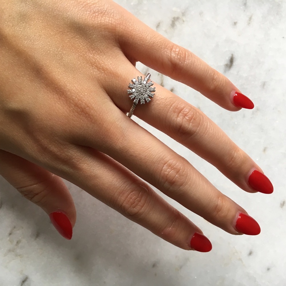 Starburst Sterling Silver Ring