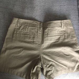 Tan cotton shorts.  (5" inseam)