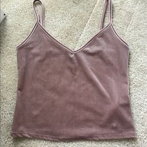 Velvet Blush Pink Crop Tank Top