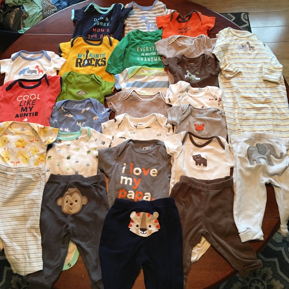 Lot of 3 month baby boy onesies and pants