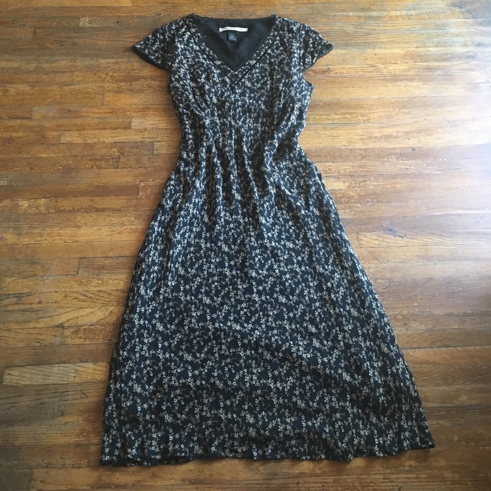 Vintage Silk Floral Dress
